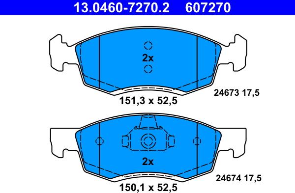 ATE 13.0460-7270.2 - Juego de pastillas de freno www.parts5.com