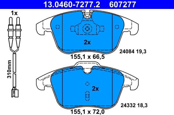 ATE 13.0460-7277.2 - Brake Pad Set, disc brake www.parts5.com