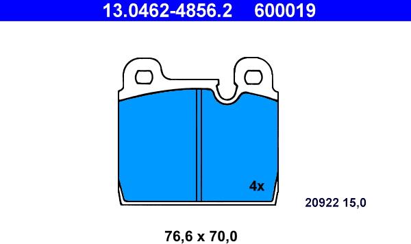 ATE 13.0462-4856.2 - Zestaw klocków hamulcowych, hamulce tarczowe www.parts5.com