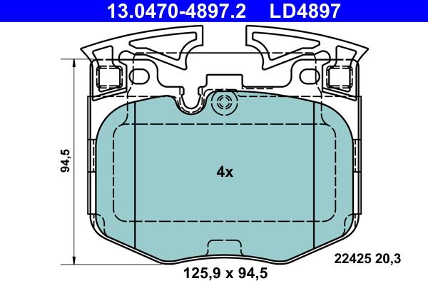 ATE 13.0470-4897.2 - Juego de pastillas de freno www.parts5.com