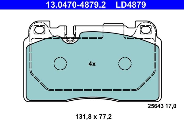 ATE 13.0470-4879.2 - Juego de pastillas de freno www.parts5.com