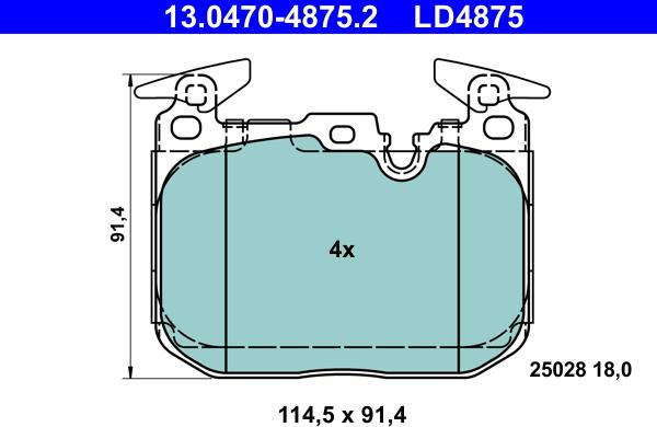 ATE 13.0470-4875.2 - Set placute frana,frana disc www.parts5.com