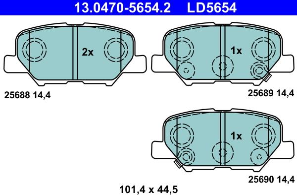 ATE 13.0470-5654.2 - Set placute frana,frana disc www.parts5.com