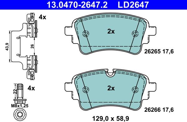 ATE 13.0470-2647.2 - Set placute frana,frana disc www.parts5.com