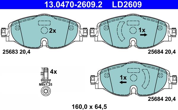 ATE 13.0470-2609.2 - Set placute frana,frana disc www.parts5.com