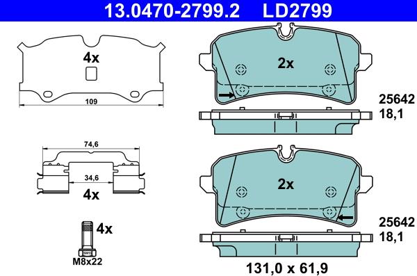 ATE 13.0470-2799.2 - Set placute frana,frana disc www.parts5.com