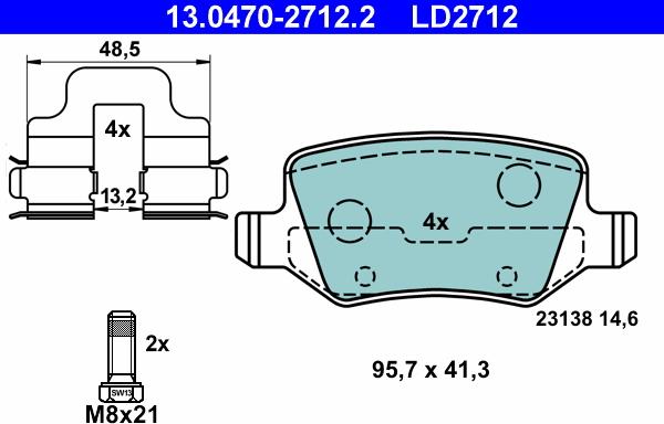 ATE 13.0470-2712.2 - Piduriklotsi komplekt,ketaspidur www.parts5.com