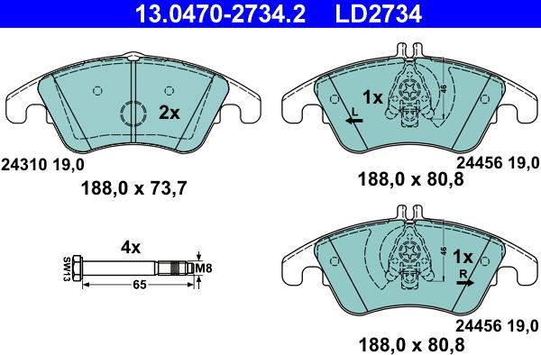 ATE 13.0470-2734.2 - Piduriklotsi komplekt,ketaspidur www.parts5.com