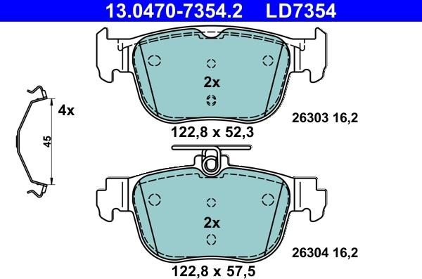 ATE 13.0470-7354.2 - Brake Pad Set, disc brake www.parts5.com