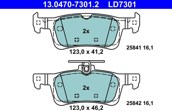 ATE 13.0470-7301.2 - Brake Pad Set, disc brake www.parts5.com