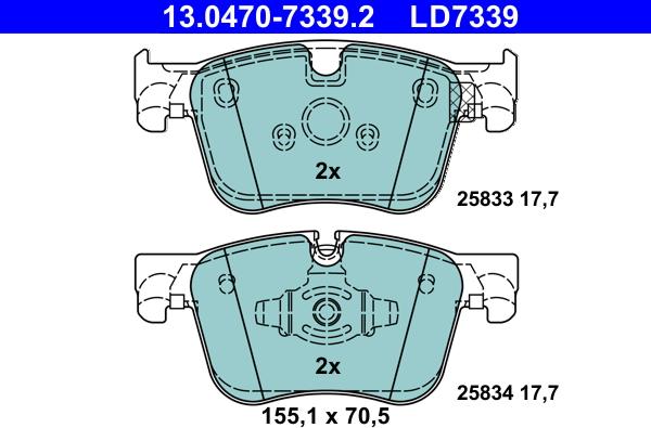 ATE 13.0470-7339.2 - Sada brzdových platničiek kotúčovej brzdy www.parts5.com