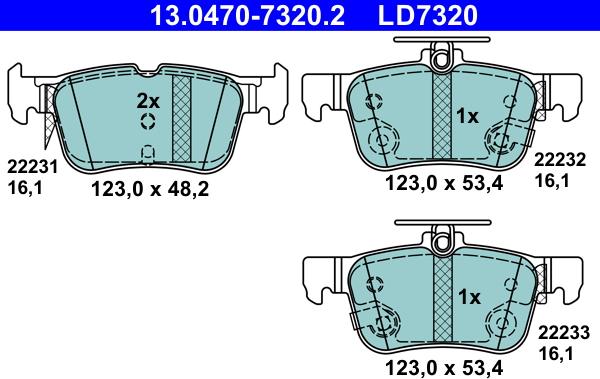 ATE 13.0470-7320.2 - Set placute frana,frana disc www.parts5.com