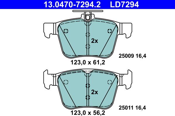 ATE 13.0470-7294.2 - Kit de plaquettes de frein, frein à disque www.parts5.com