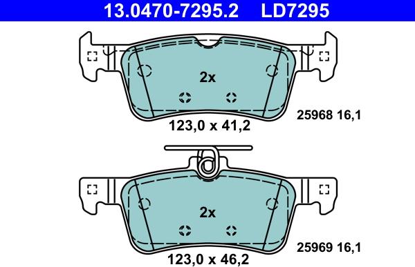 ATE 13.0470-7295.2 - Brake Pad Set, disc brake www.parts5.com