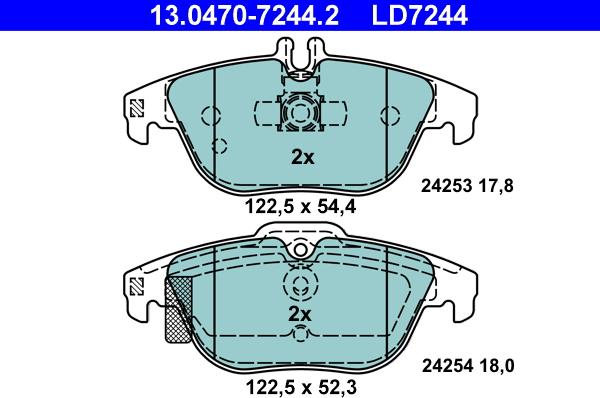 ATE 13.0470-7244.2 - Set placute frana,frana disc www.parts5.com