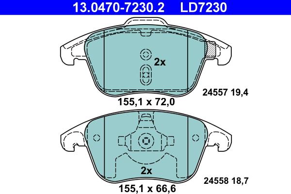 ATE 13.0470-7230.2 - Piduriklotsi komplekt,ketaspidur www.parts5.com