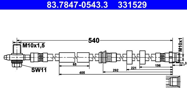 ATE 83.7847-0543.3 - Tubo flexible de frenos www.parts5.com