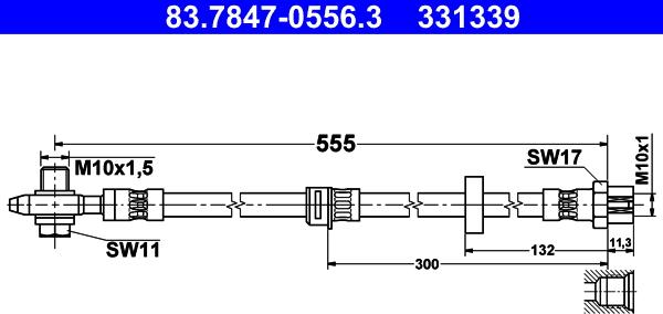 ATE 83.7847-0556.3 - Ελαστικός σωλήνας φρένων www.parts5.com