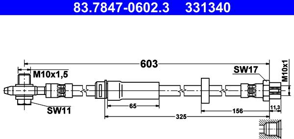 ATE 83.7847-0602.3 - Brake Hose www.parts5.com