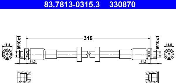 ATE 83.7813-0315.3 - Brake Hose www.parts5.com