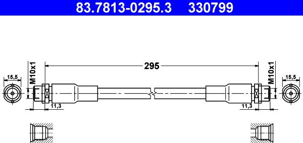 ATE 83.7813-0295.3 - Tubo flexible de frenos www.parts5.com