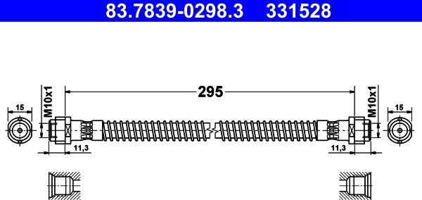 ATE 83.7839-0298.3 - Brake Hose www.parts5.com