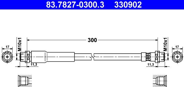 ATE 83.7827-0300.3 - Zavorna cev www.parts5.com