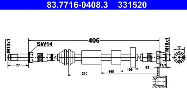 ATE 83.7716-0408.3 - Furtun frana www.parts5.com