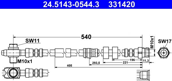 ATE 24.5143-0544.3 - Tubo flexible de frenos www.parts5.com