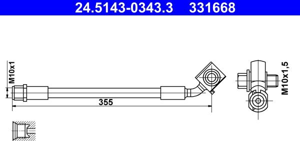 ATE 24.5143-0343.3 - Brake Hose www.parts5.com