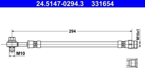 ATE 24.5147-0294.3 - Tubo flexible de frenos www.parts5.com