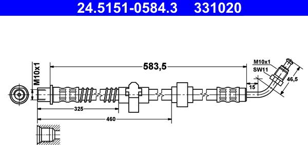 ATE 24.5151-0584.3 - Тормозной шланг www.parts5.com