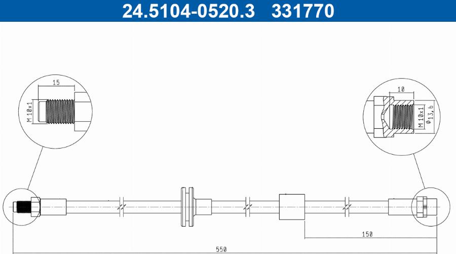 ATE 24510405203 - Brake Hose www.parts5.com