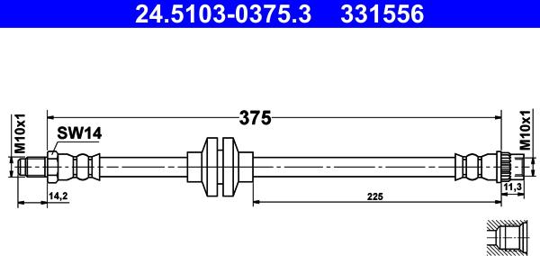 ATE 24.5103-0375.3 - Flexible de frein www.parts5.com