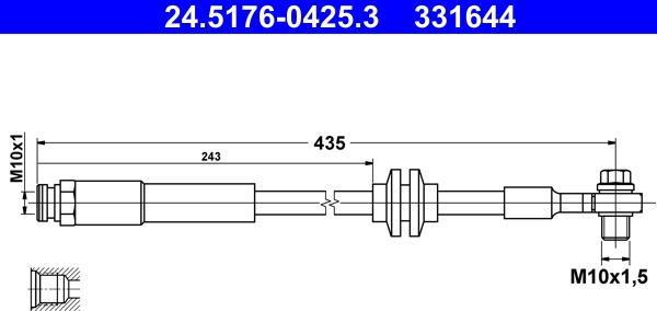 ATE 24.5176-0425.3 - Tubo flexible de frenos www.parts5.com