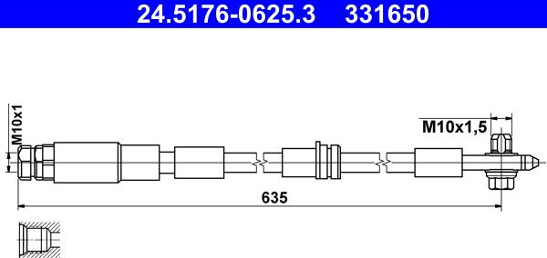 ATE 24.5176-0625.3 - Brake Hose www.parts5.com