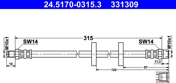 ATE 24.5170-0315.3 - Przewód hamulcowy elastyczny www.parts5.com