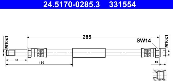 ATE 24.5170-0285.3 - Furtun frana www.parts5.com