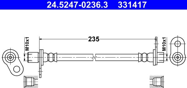 ATE 24.5247-0236.3 - Tubo flexible de frenos www.parts5.com