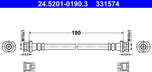 ATE 24.5201-0190.3 - Furtun frana www.parts5.com