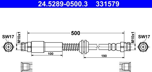 ATE 24.5289-0500.3 - Furtun frana www.parts5.com