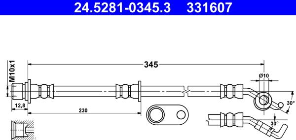 ATE 24.5281-0345.3 - Brake Hose www.parts5.com