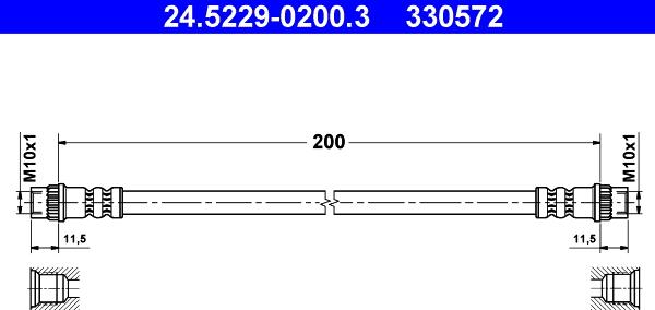 ATE 24.5229-0200.3 - Tubo flexible de frenos www.parts5.com