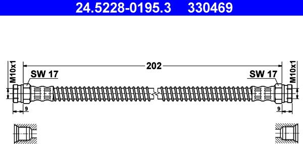 ATE 24.5228-0195.3 - Fren hortumu www.parts5.com