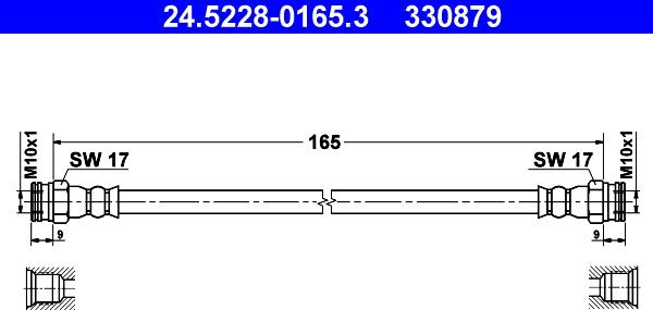 ATE 24.5228-0165.3 - Brake Hose www.parts5.com