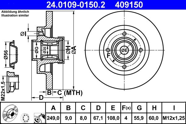 ATE 24.0109-0150.2 - Disc frana www.parts5.com