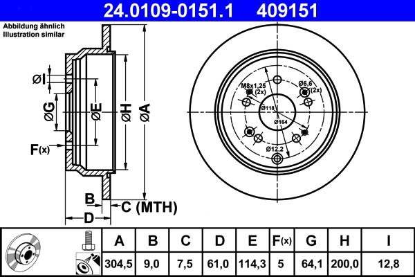 ATE 24.0109-0151.1 - Kočni disk www.parts5.com