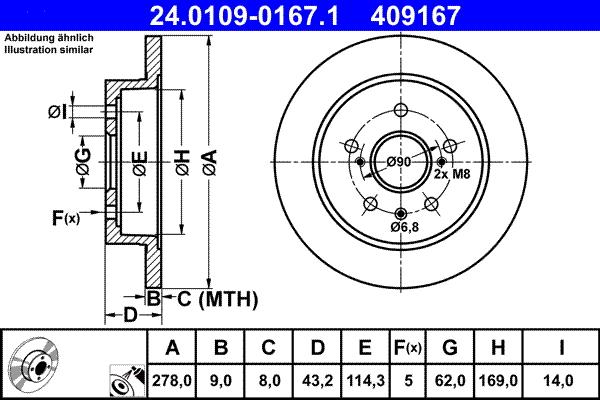 ATE 24.0109-0167.1 - Kočioni disk www.parts5.com