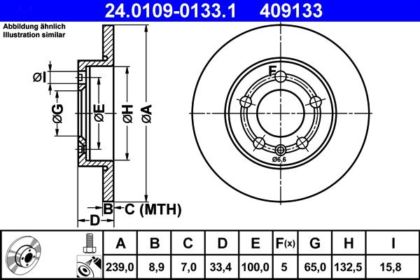 ATE 24.0109-0133.1 - Disc frana www.parts5.com