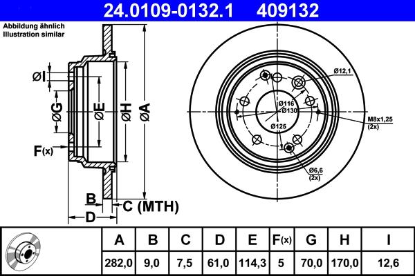 ATE 24.0109-0132.1 - Jarrulevy www.parts5.com